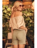 High-waisted shorts khaki 630 - Online store - Boutique